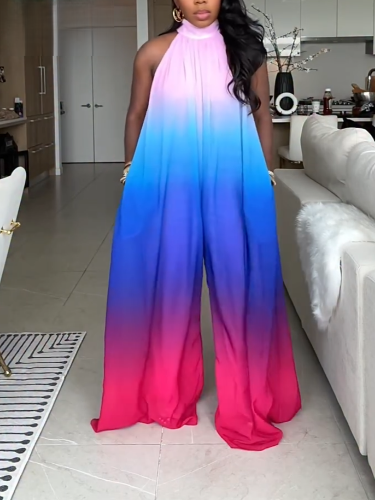 Elegant Multicolor Sleeveless Jumpsuit