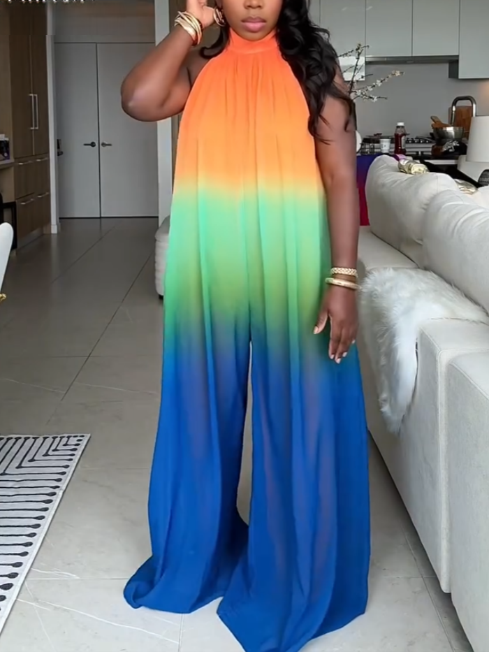 Elegant Multicolor Sleeveless Jumpsuit