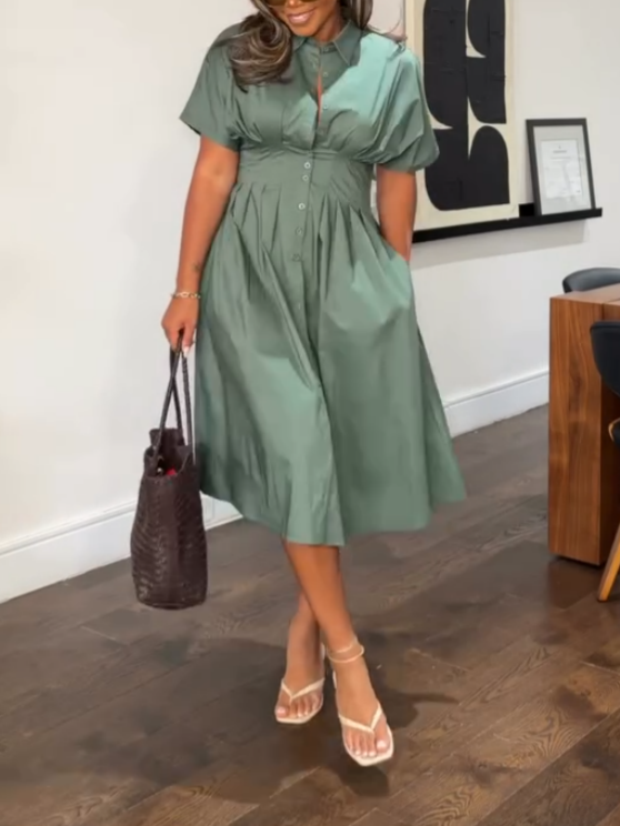 Casual Simple Shirt Dress