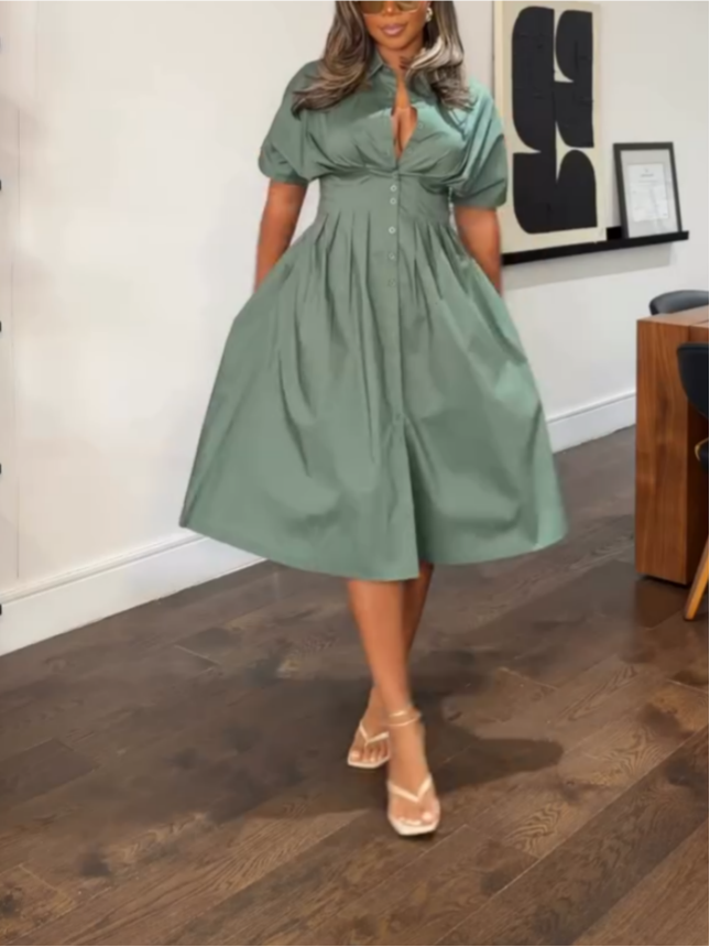 Casual Simple Shirt Dress