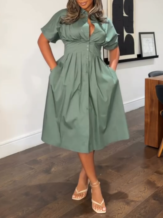 Casual Simple Shirt Dress