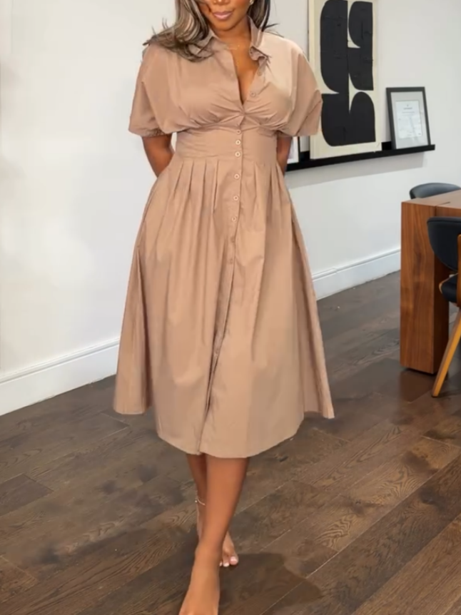 Casual Simple Shirt Dress