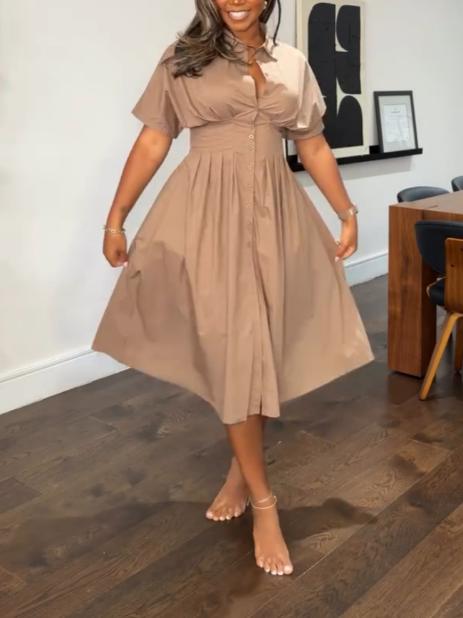 Casual Simple Shirt Dress