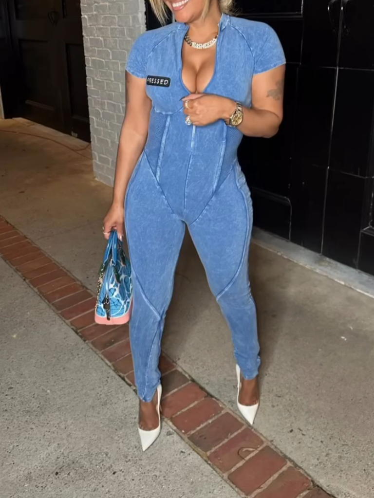 Sexy V-Neck Skinny Jumpsuit