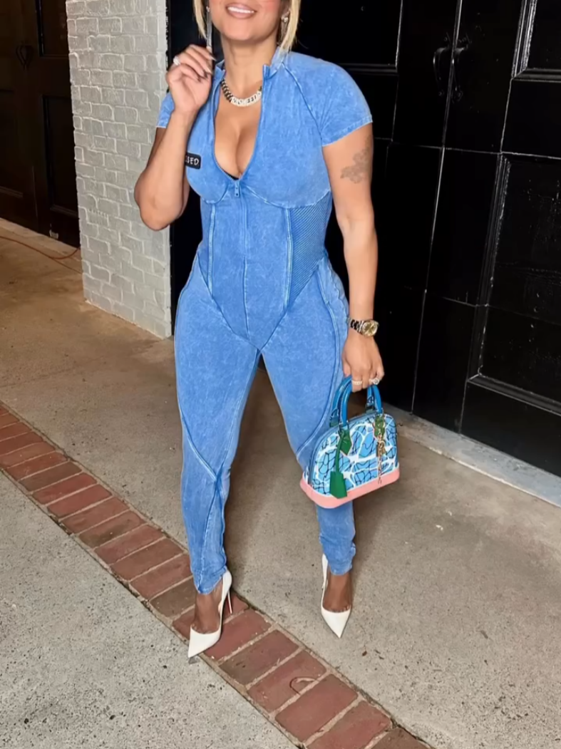 Sexy V-Neck Skinny Jumpsuit