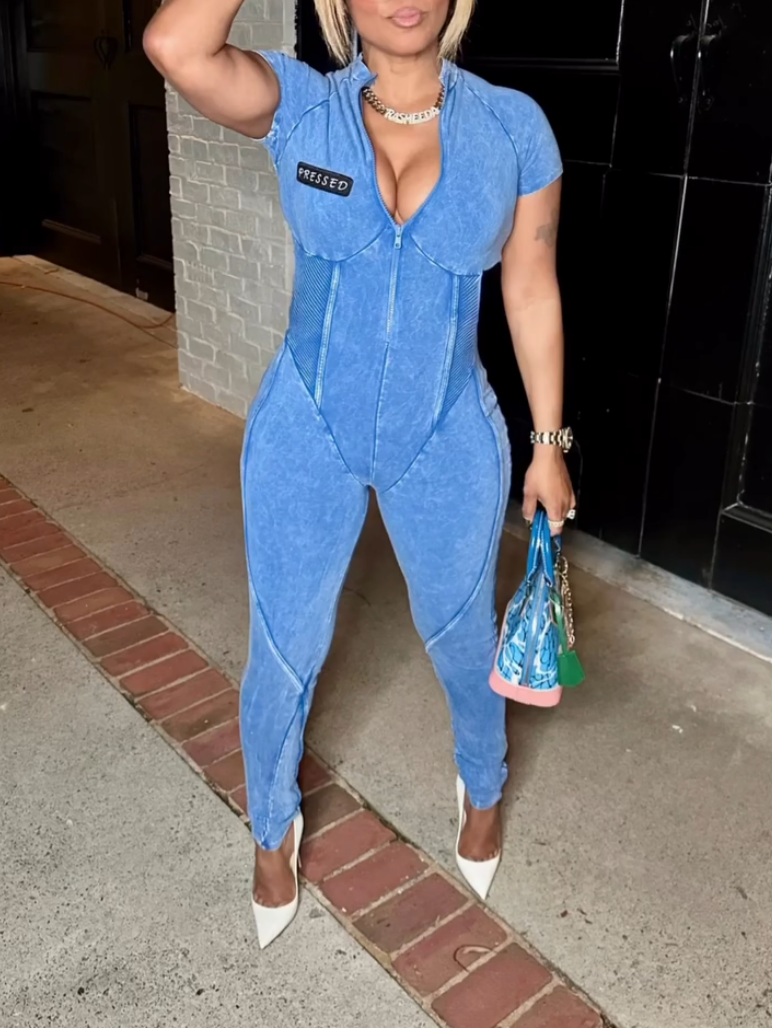 Sexy V-Neck Skinny Jumpsuit
