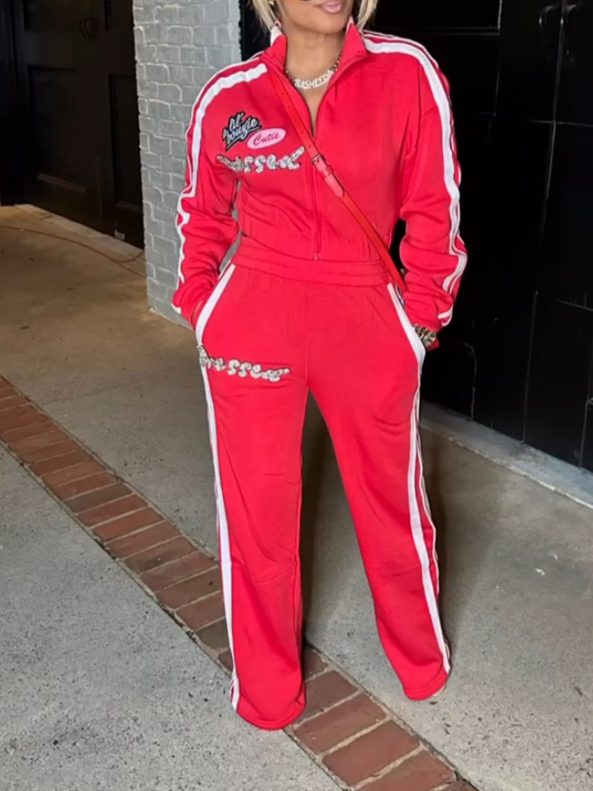 Embroidered Sportswear Two-piece Set