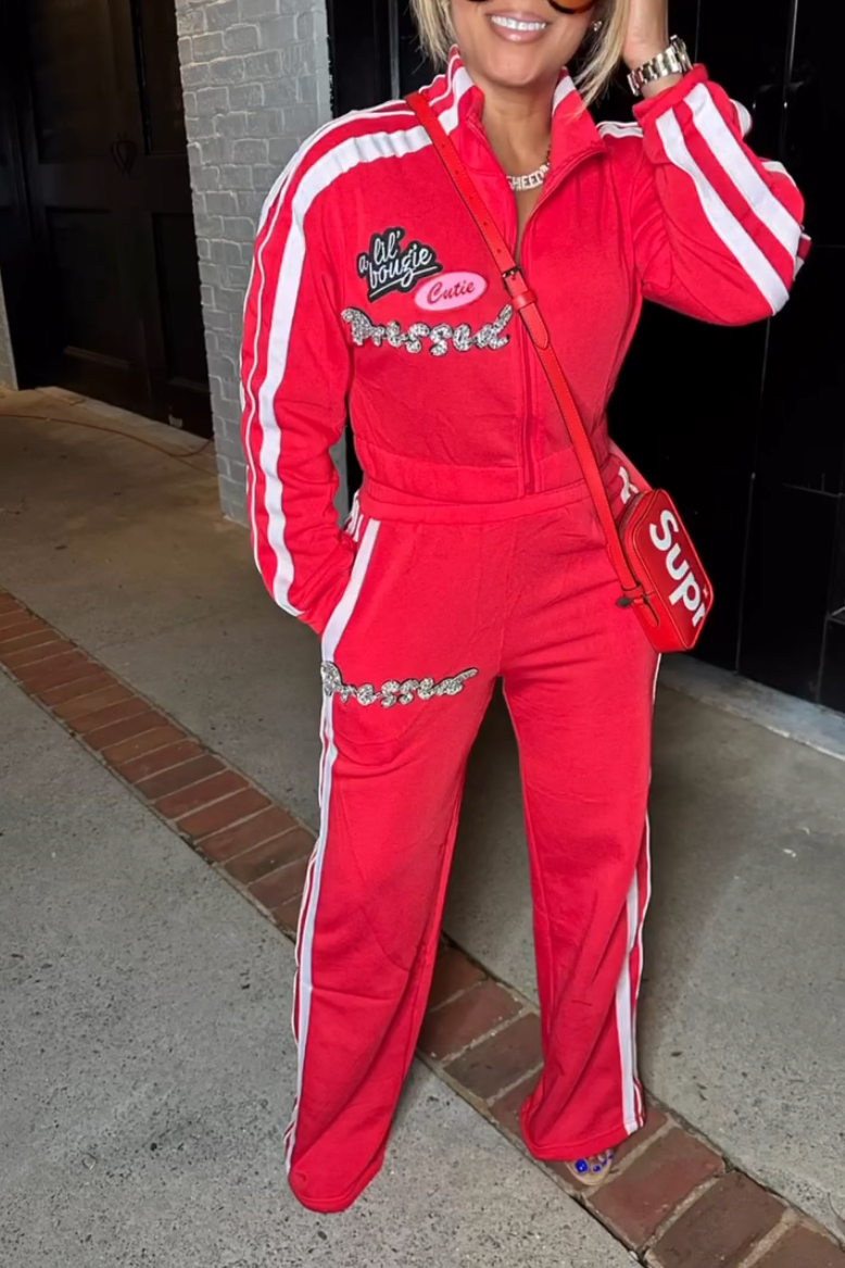 Embroidered Sportswear Two-piece Set