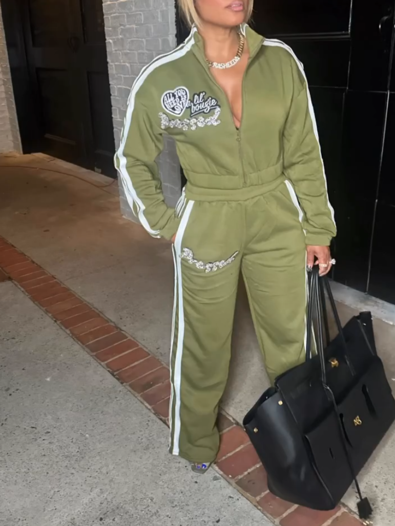 Embroidered Sportswear Two-piece Set