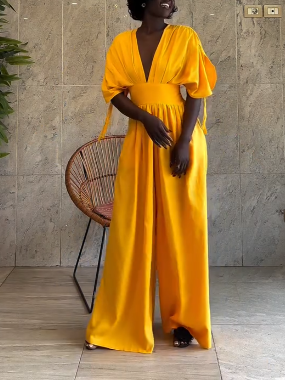 Elegant Lace-Up Chic Jumpsuit