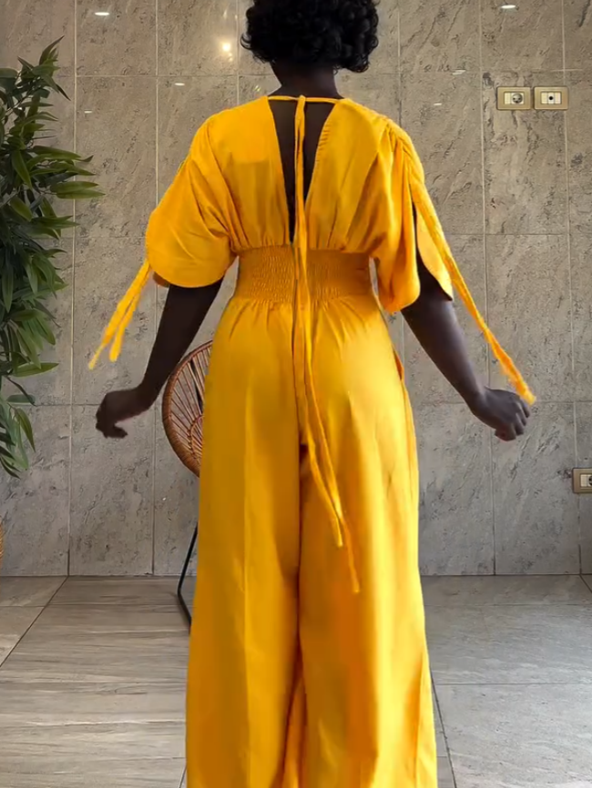 Elegant Lace-Up Chic Jumpsuit