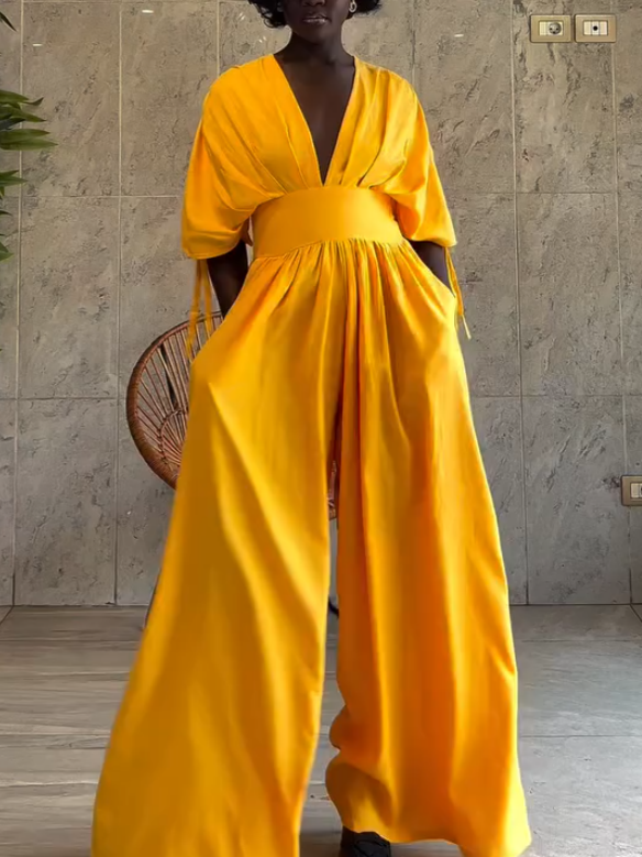 Elegant Lace-Up Chic Jumpsuit