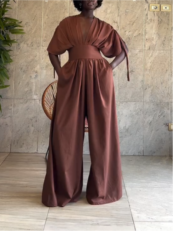 Elegant Lace-Up Chic Jumpsuit