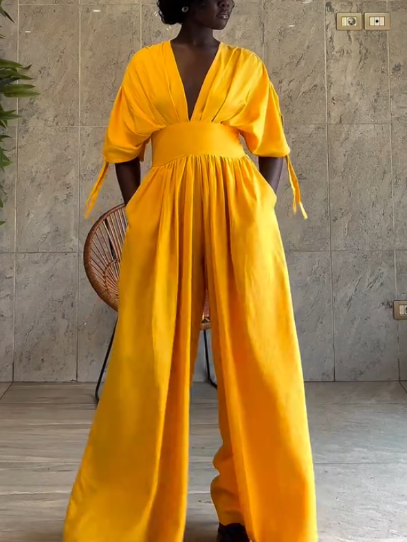 Elegant Lace-Up Chic Jumpsuit