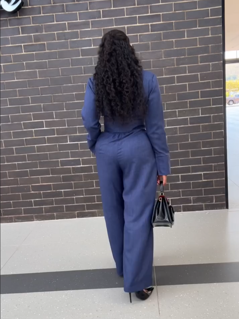 Women's Navy Blue Two-piece Set