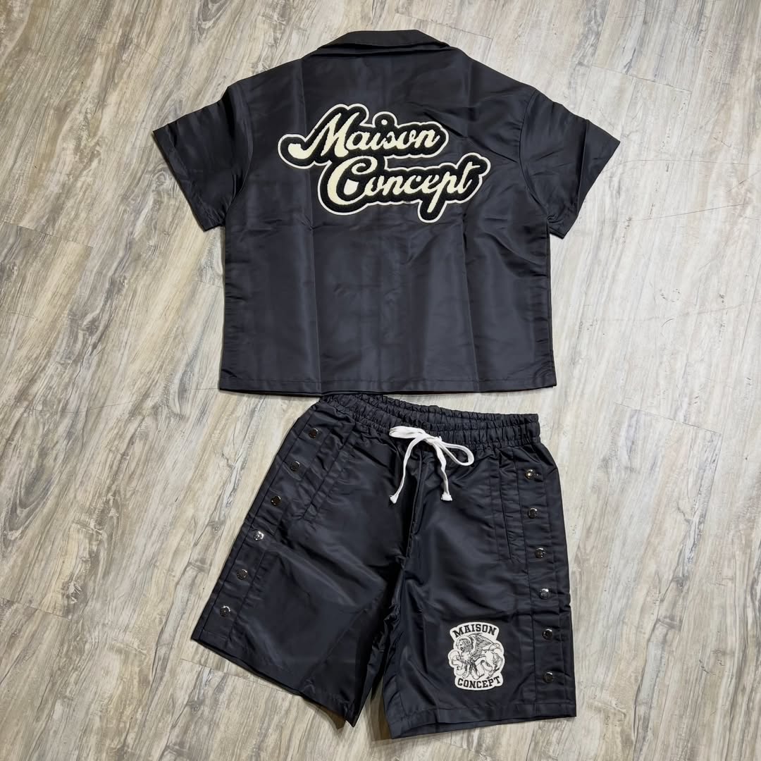 Men's Embroidery Print Two-Piece Set