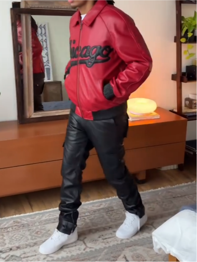 Men's Red Leather Jacket