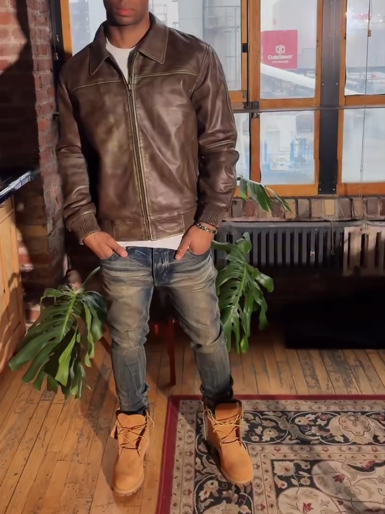 Men's Brown Leather Jacket