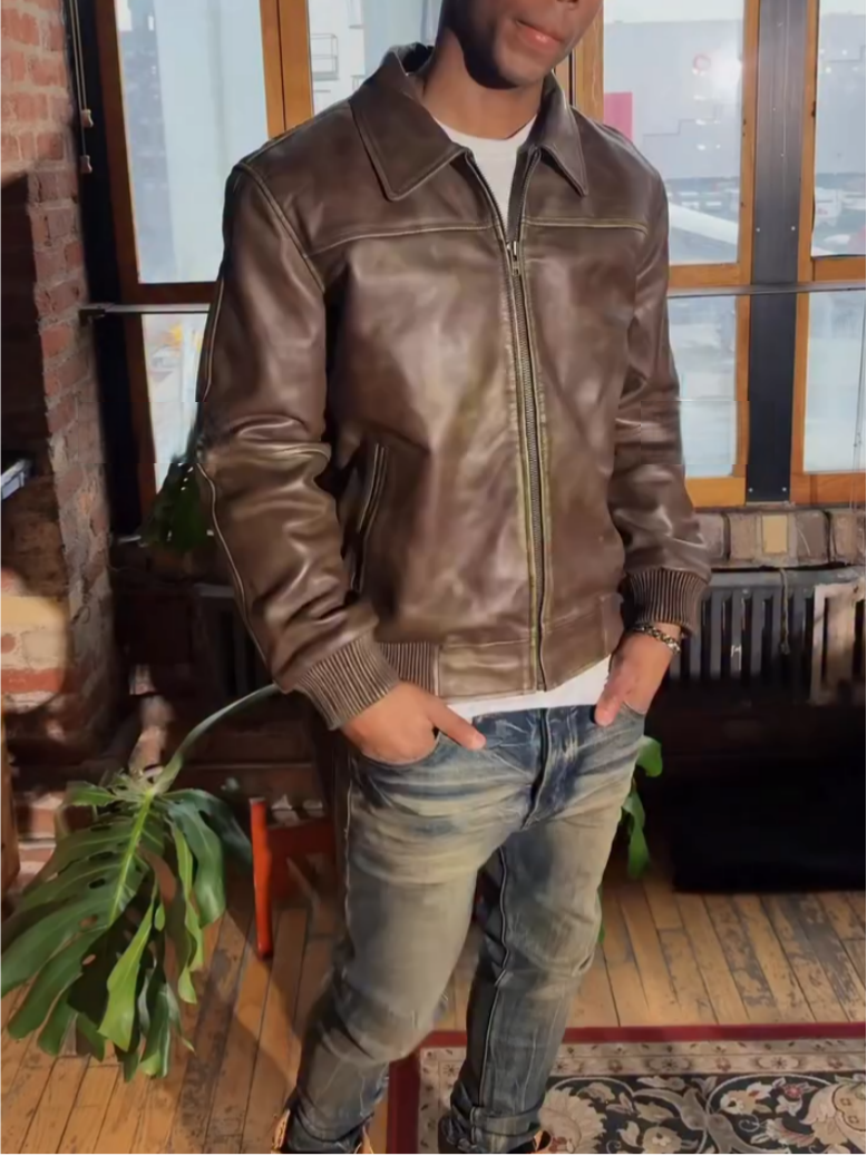 Men's Brown Leather Jacket