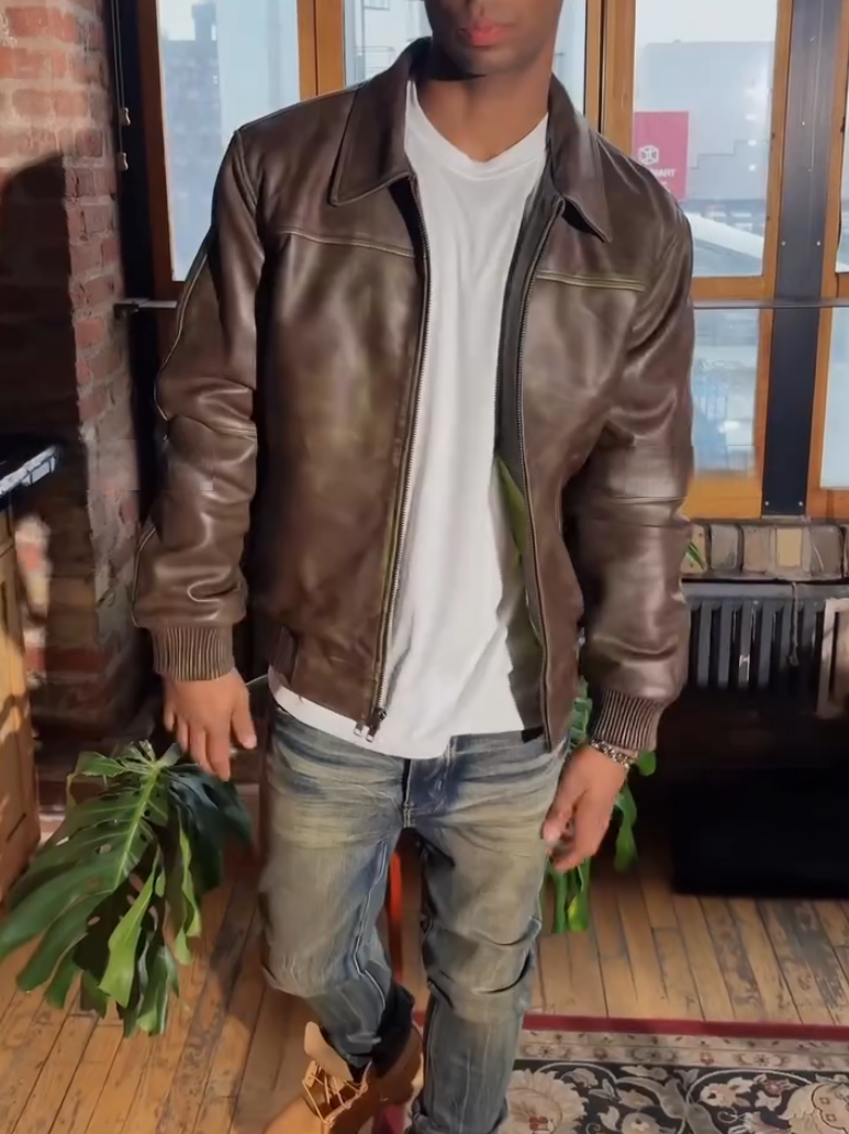 Men's Brown Leather Jacket