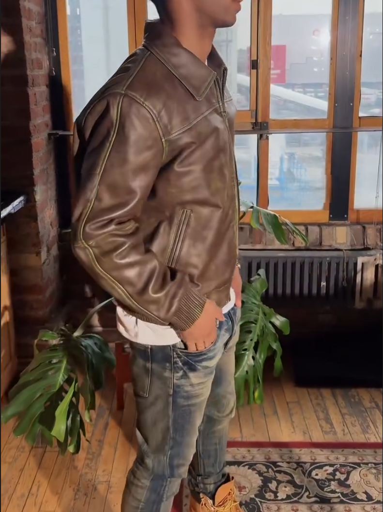 Men's Brown Leather Jacket