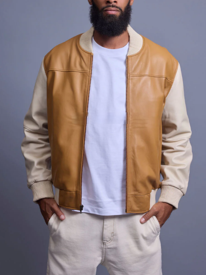 Men's Yellow Leather Jacket