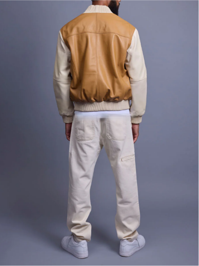 Men's Yellow Leather Jacket