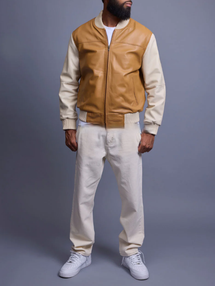 Men's Yellow Leather Jacket