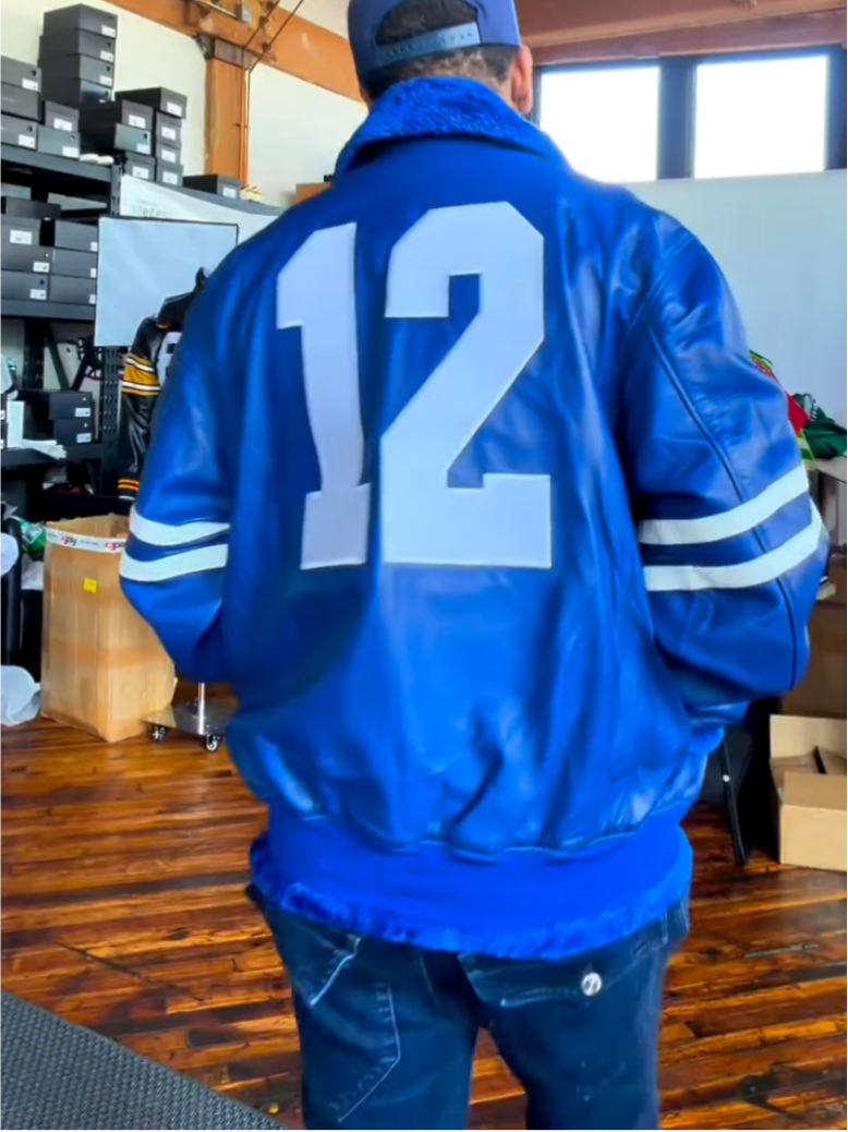 Men's Blue Classic Leather Jacket