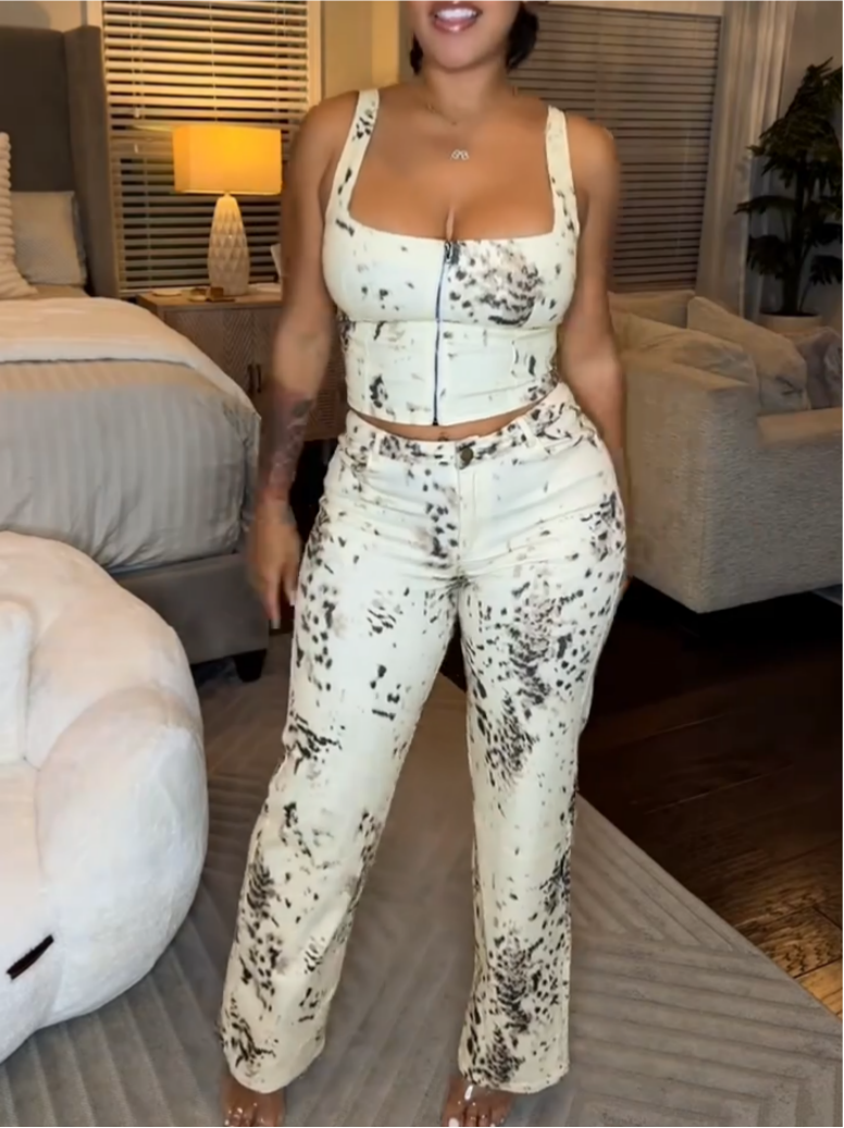 Women's Sexy Lace-up Two-piece Set