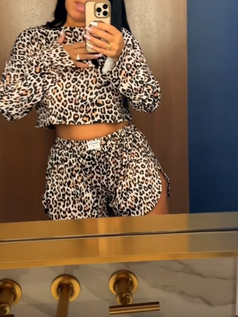 Sexy Leopard Print Two-Piece Set