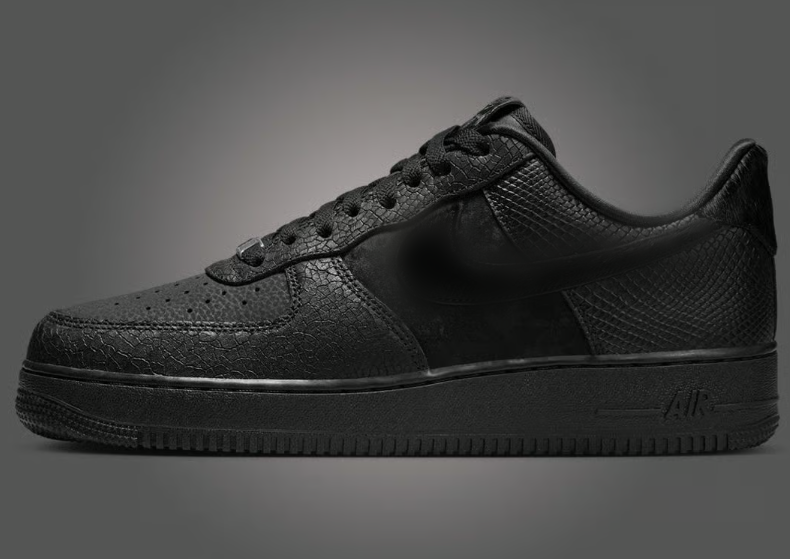 Men's Snake skin Textured Print Low-Top Sneakers