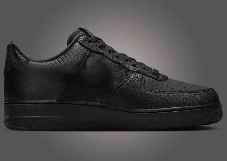 Men's Snake skin Textured Print Low-Top Sneakers