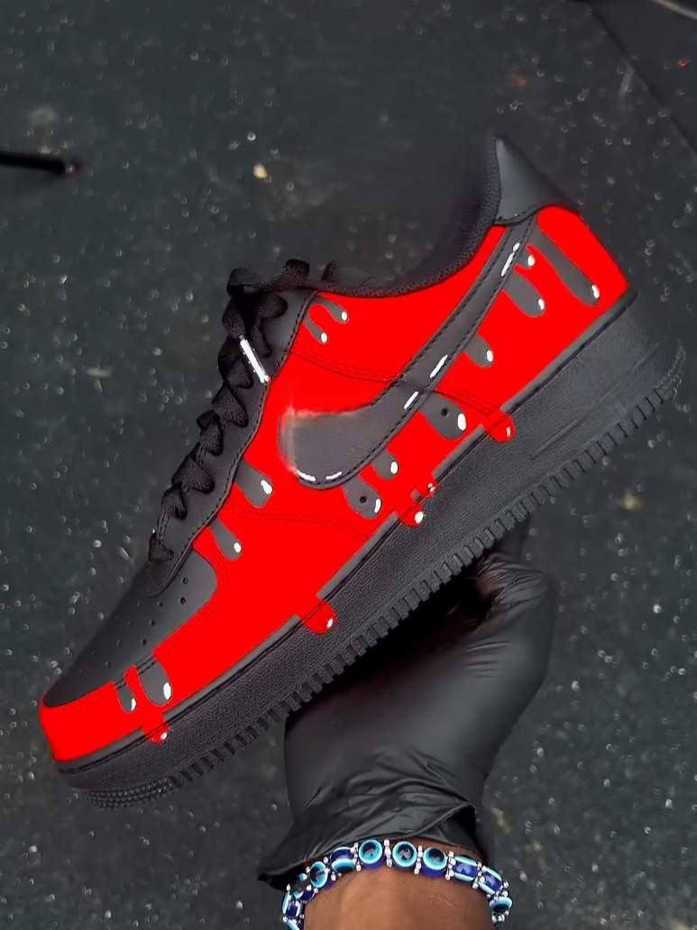 Men's Red Print Low-Top Sneakers