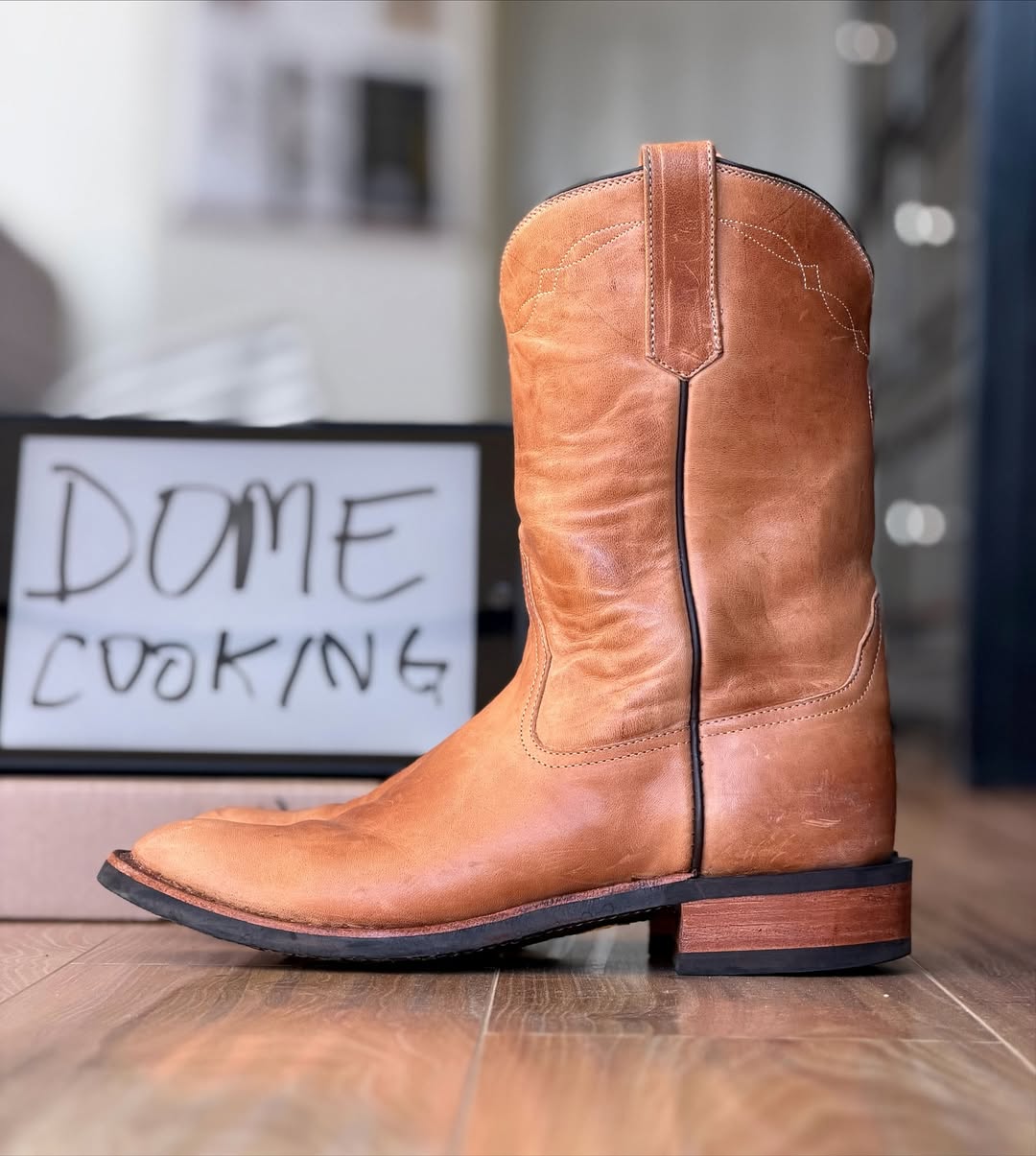Men's Brown Leather Cowboy Boots