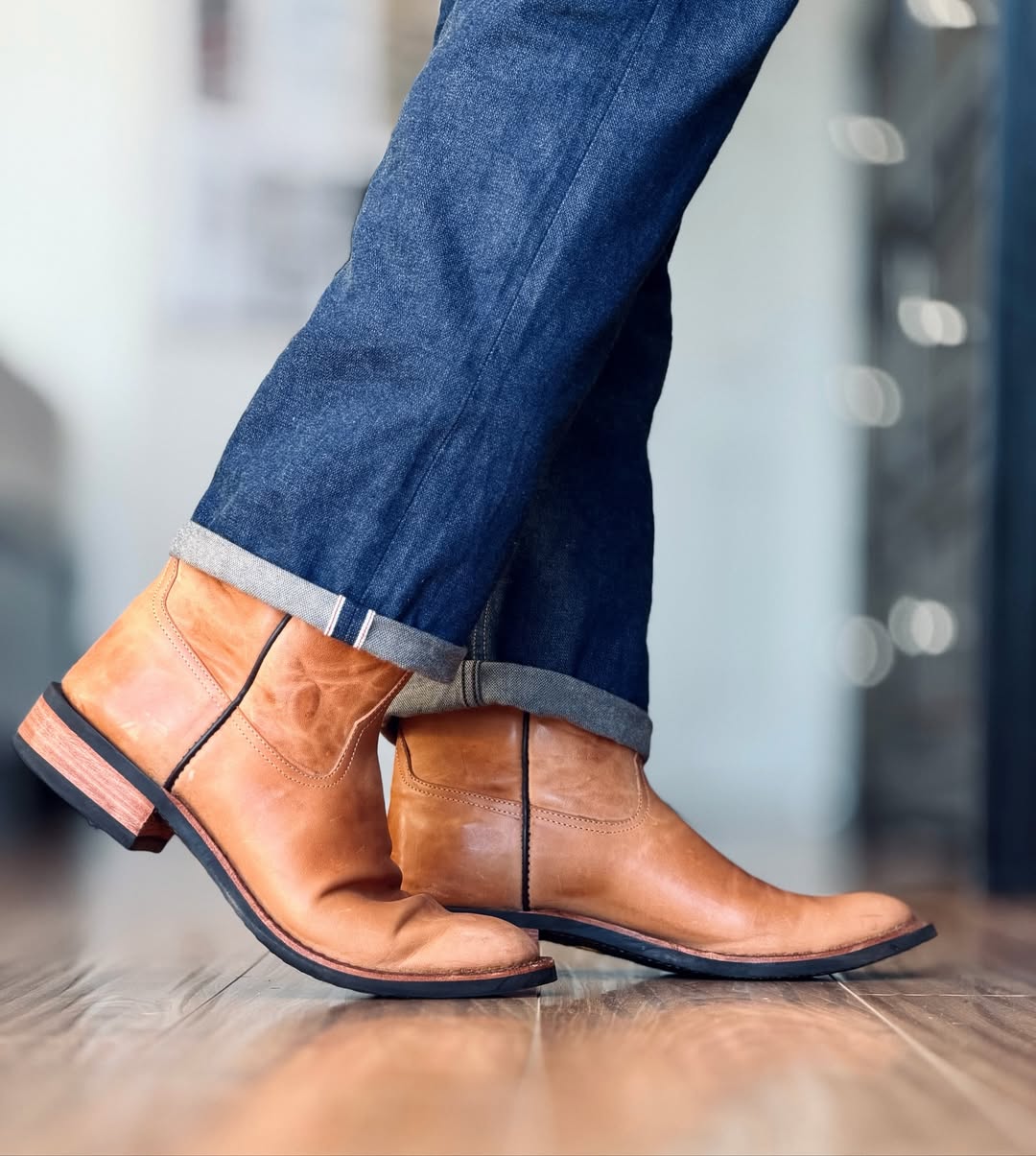 Men's Brown Leather Cowboy Boots