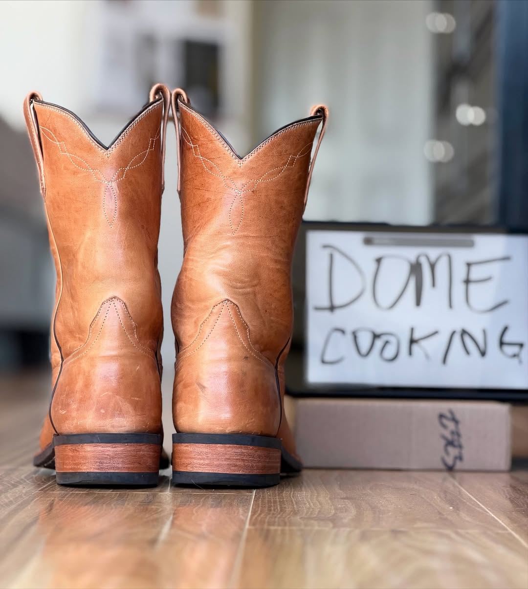 Men's Brown Leather Cowboy Boots