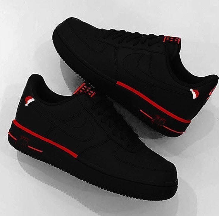 Men's Black-red Low-top Sneakers