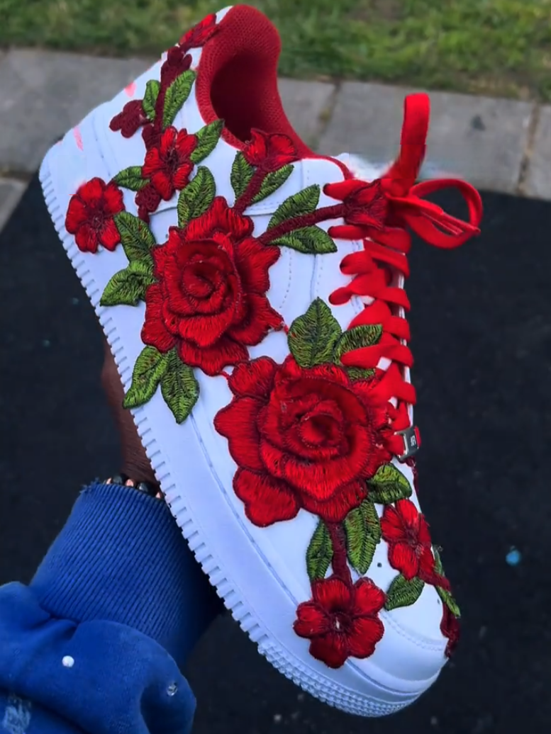 Men's Rose Embroidered Sneakers