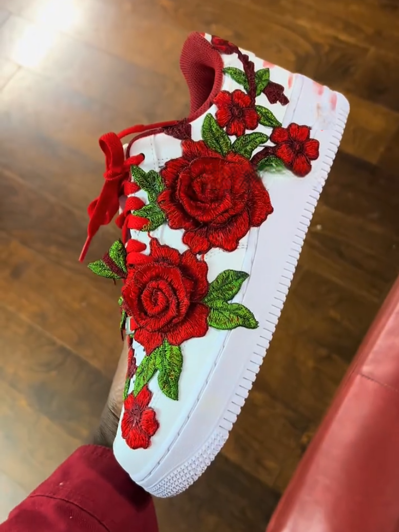 Men's Rose Embroidered Sneakers