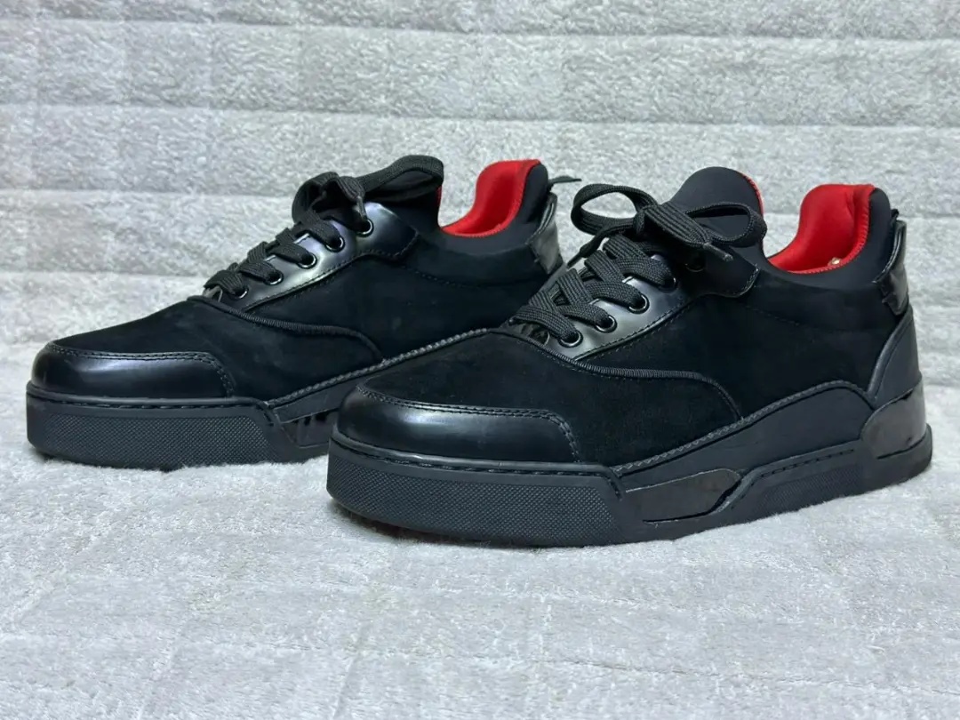 Men's Classic Black Leather Sneakers