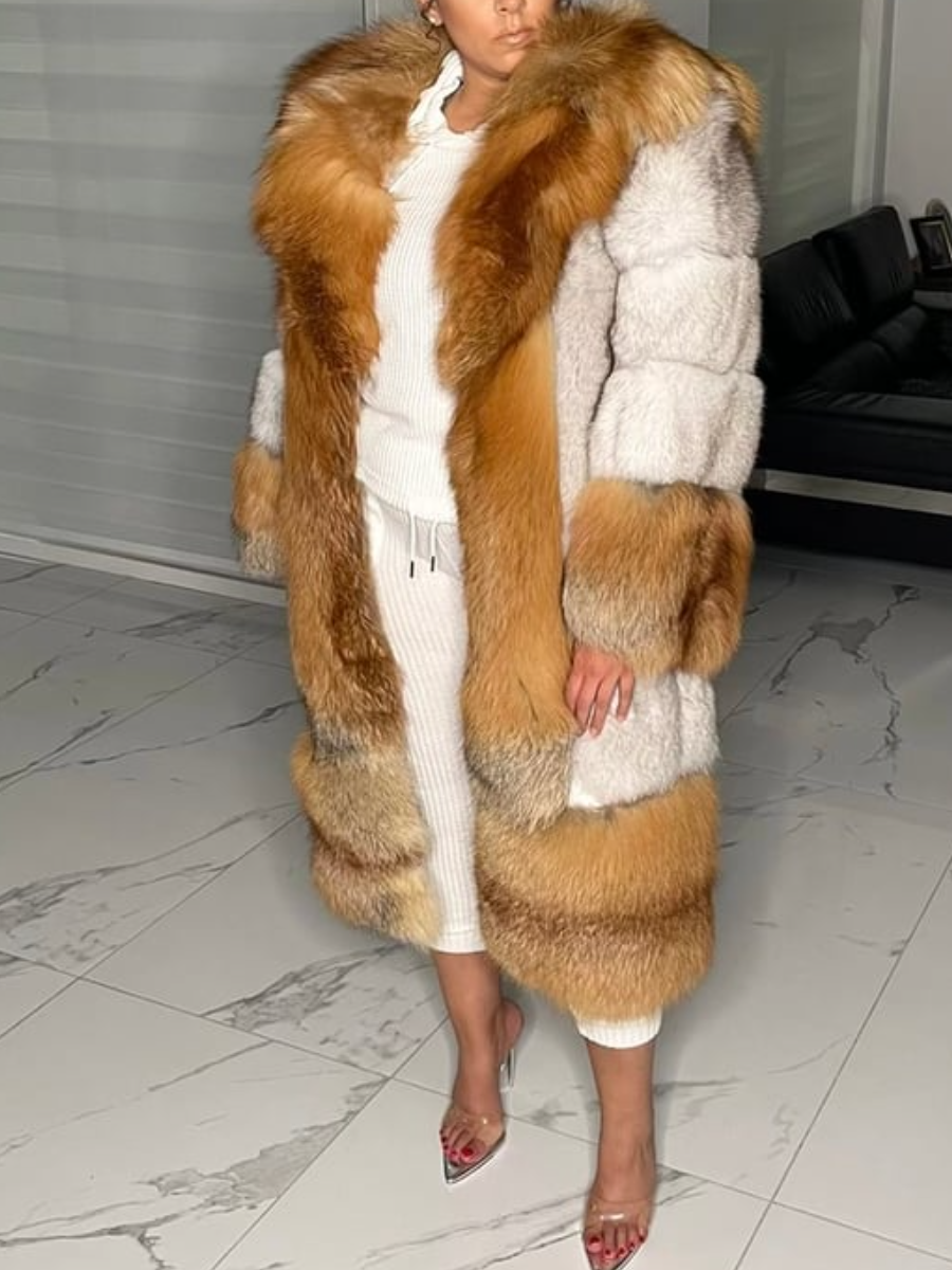 Faux Fur Detachable Sleeve Coat