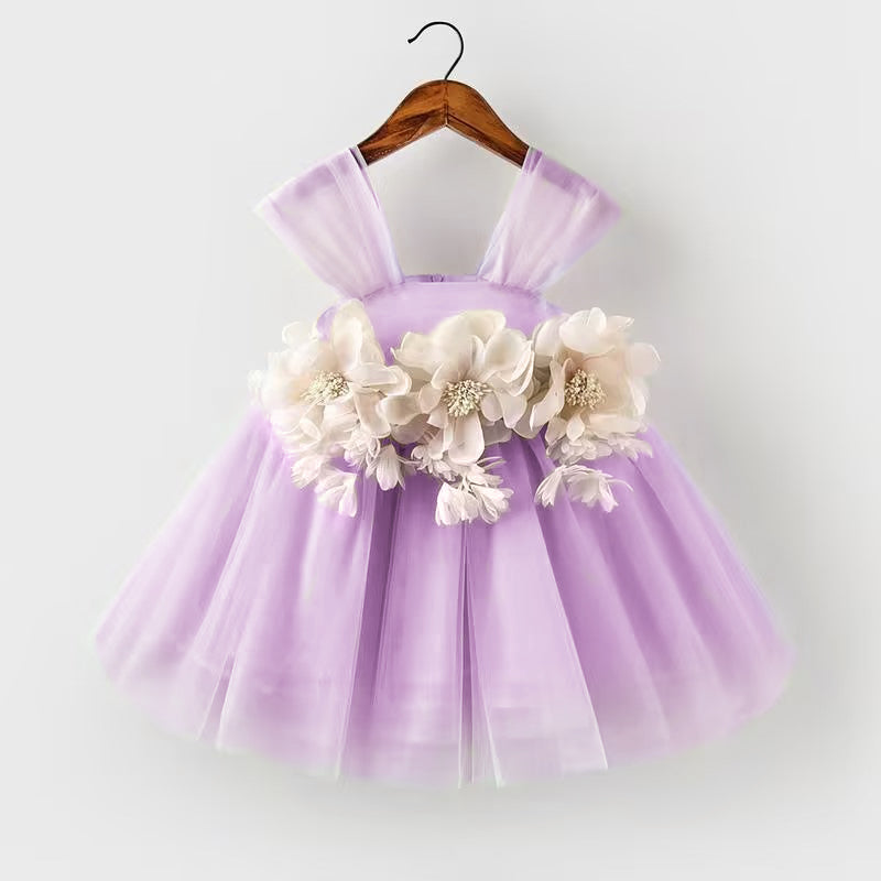 Baby Flower Girl Dress Toddler Birthday Party Dress