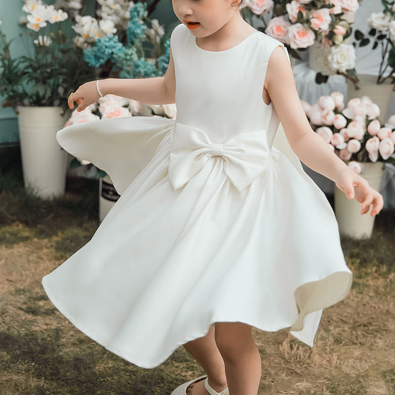 Toddler Elegant Princess Dress with Bows Girl Summe (1)