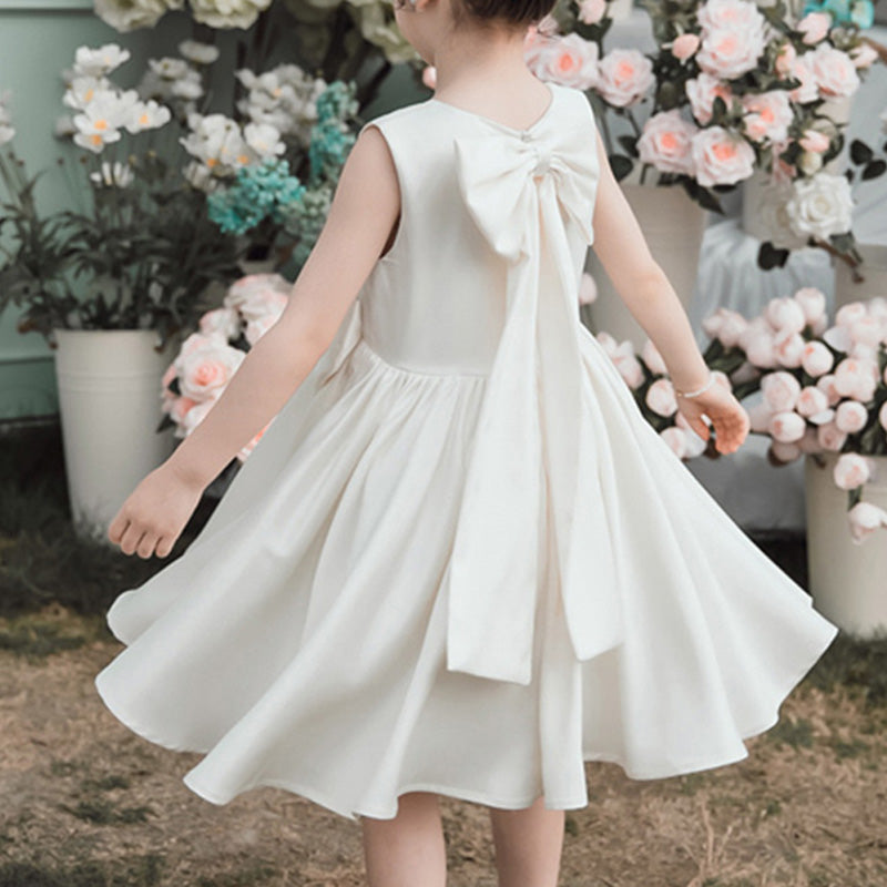 Toddler Elegant Princess Dress with Bows Girl Summe