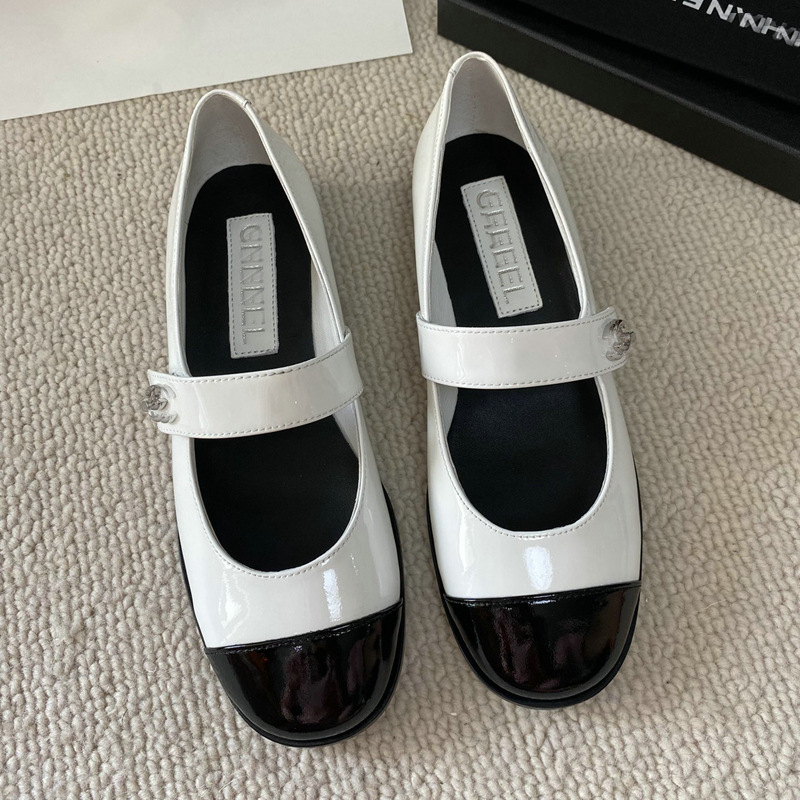 Classic Chanel Style Color-matching MaryJane Shoes