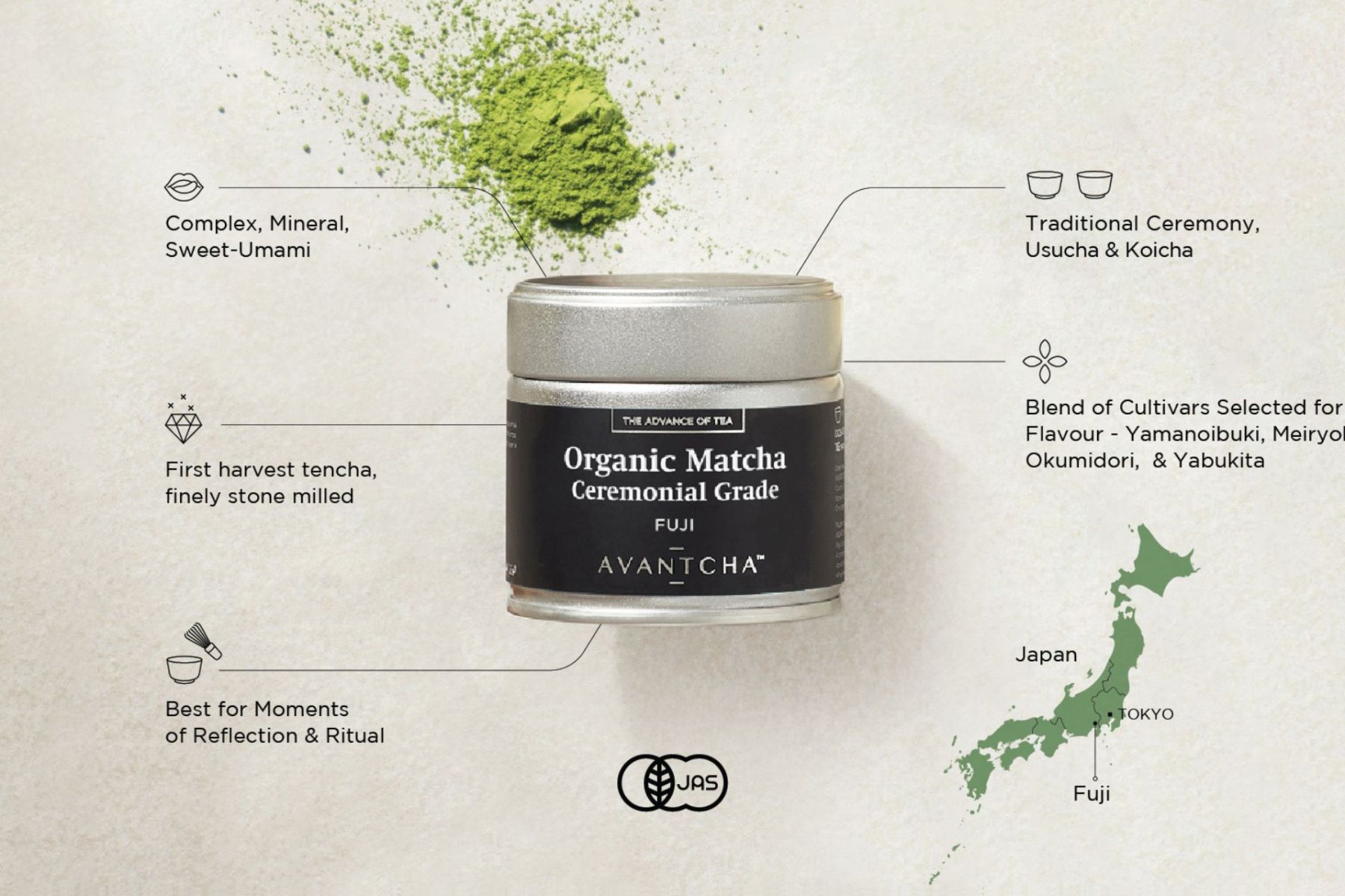 Organic Matcha Ceremonial Grade Fuji 30g