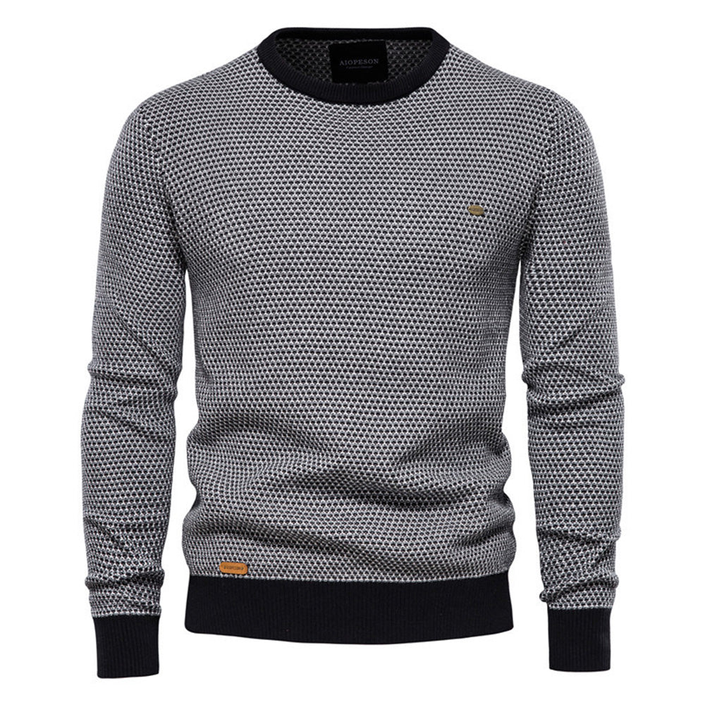 Jagute™ Herren Langarm Pullover mit Rundhalsausschnitt und Farbblock