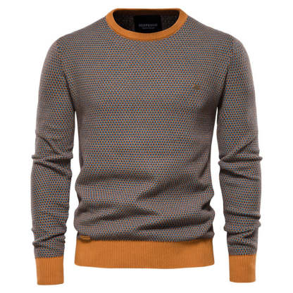 Jagute™ Herren Langarm Pullover mit Rundhalsausschnitt und Farbblock