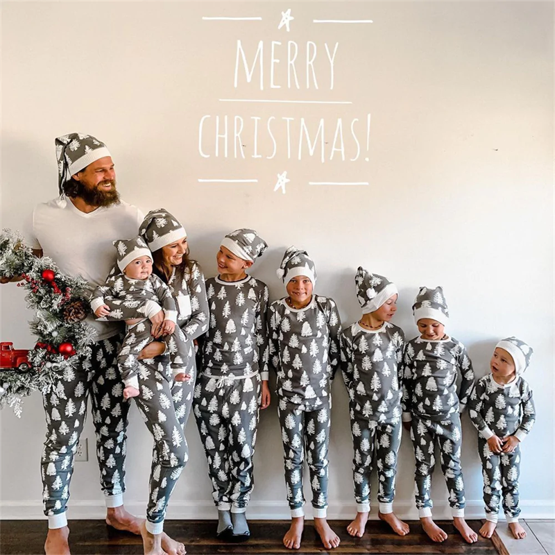 Jagute™ Weißkiefern-Pyjama Eltern-Kind-Outfit mit Hut